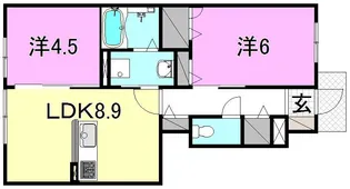 プランドールMIYA【102号室】の間取り