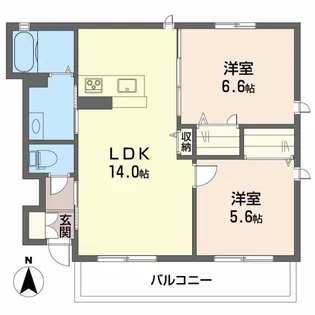 ハーベスト土居田【101号室】の間取り