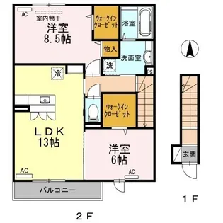 エスポワール リアン【203号室】の間取り
