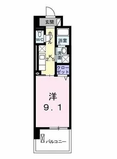ルミエール山越【402号室】の間取り
