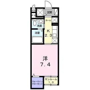 アライブ スクエア【102号室】の間取り