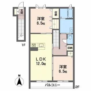 アルフラット椿A棟・B棟【B202号室】の間取り