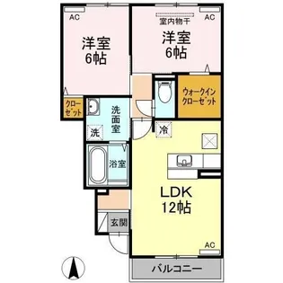 サンライズ久米【102号室】の間取り
