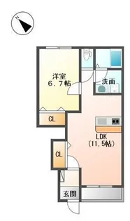 アクシア【105号室】の間取り