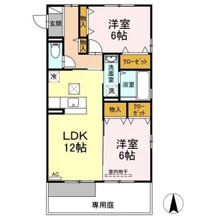 空と風【B101号室】の間取り