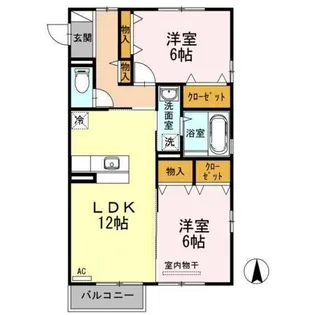 空と風【B201号室】の間取り