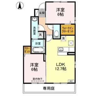 カーサ エバールーチェ【B101号室】の間取り