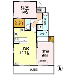 カーサ エバールーチェ【B105号室】の間取り