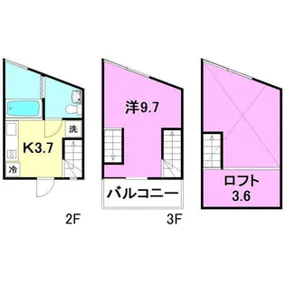 TRIANGLE【02号室】の間取り
