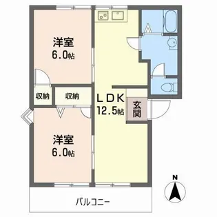 フレグランスピュア1・2【107号室】の間取り