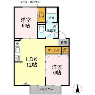 ファミール北久米【202号室】の間取り