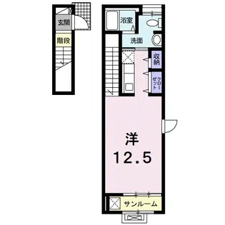 ジュネス 華【201号室】の間取り