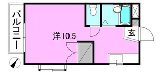 ラウンドストーン枝松【102号室】の間取り