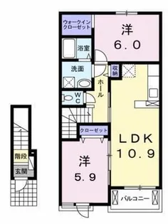 モダンハウス南方【203号室】の間取り