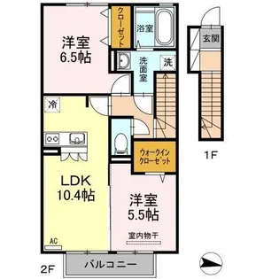 フェリシアス【202号室】の間取り