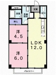 シティ森【206号室】の間取り