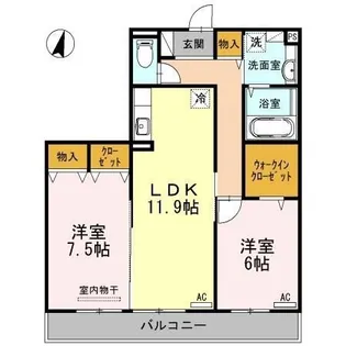 ドルチェヴィータ【303号室】の間取り