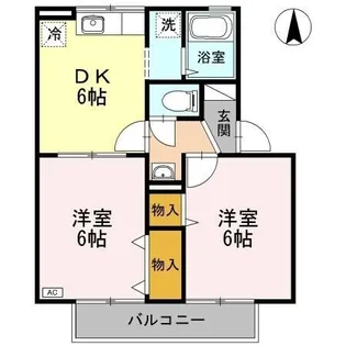 アヴァンティ浜田【A202号室】の間取り