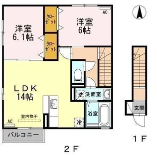 シェルセオン【201号室】の間取り