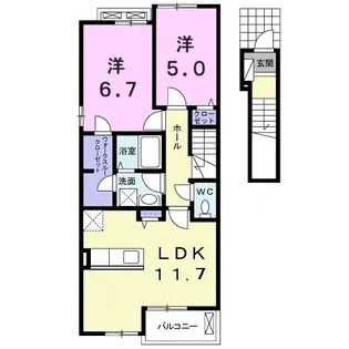 サンモールYOU【203号室】の間取り