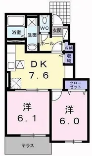 ノース エンゼル【103号室】の間取り