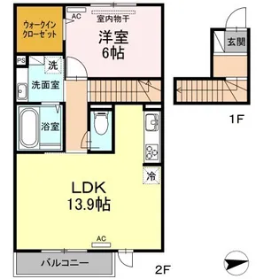 クレールM2【202号室】の間取り