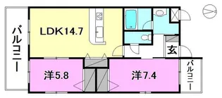 パラシオン【401号室】の間取り