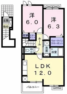 ノース ガーデン【B202号室】の間取り