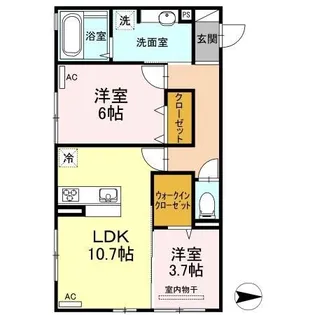 ベルレージュ【206号室】の間取り