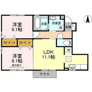 ミルキーウェイ【102号室】の間取り