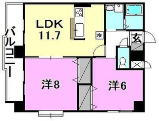 メゾンドール錦町【701号室】の間取り