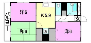 メゾンドール横河原【401号室】の間取り