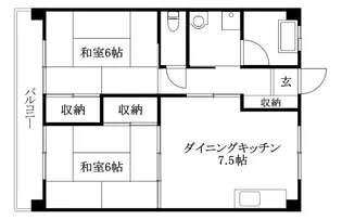 2DKの間取り画像