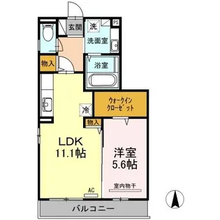 エソラ雄郡【203号室】の間取り
