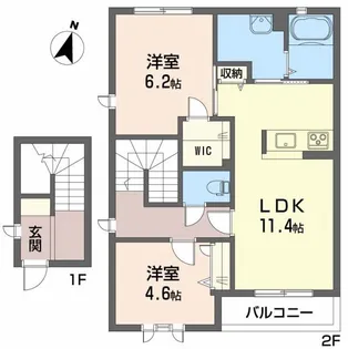 ビオラ天山【201号室】の間取り