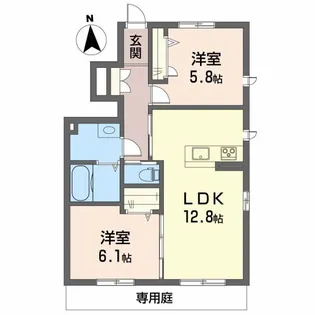 プロヌーブ市坪【101号室】の間取り