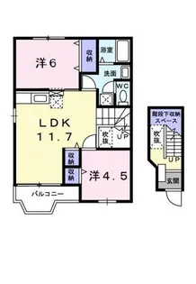 フォンテーヌ KM【201号室】の間取り