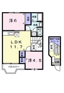 フォンテーヌ KM【202号室】の間取り