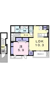 ティーグル ドゥー【202号室】の間取り