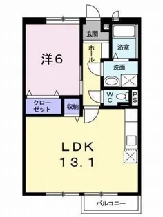 シャトー野口【B203号室】の間取り