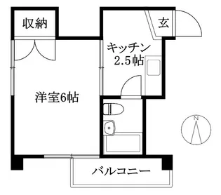 1Kの間取り画像