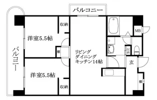 ピュアグラスコート【401号室】の間取り