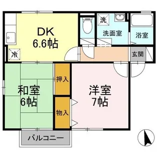 セジュール来住【A101号室】の間取り