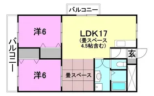 カーサグラン余戸【607号室】の間取り