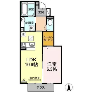 ウィット高岡【102号室】の間取り