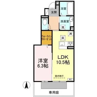 ウィット高岡【103号室】の間取り