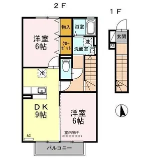 モダンセジュールK【202号室】の間取り