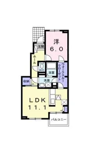ル カルプ ポルト ボヌール【103号室】の間取り