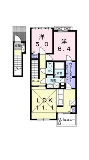 ル カルプ ポルト ボヌール【203号室】の間取り