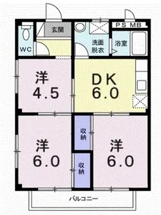 三神パルネット【202号室】の間取り